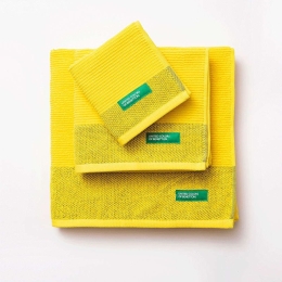 Πετσέτα Μπάνιου (Σετ 3Τμχ) 20.21.0569 Cotton 30X50/50X90/70X140cm Yellow Rainbow Benetton Σετ Πετσέτες 100% Βαμβάκι