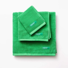 Πετσέτα Μπάνιου (Σετ 3Τμχ) 20.21.0570 Cotton 30X50/50X90/70X140cm Green Rainbow Benetton Σετ Πετσέτες 100% Βαμβάκι