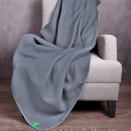 Κουβέρτα Καναπέ - Ριχτάρι Tevere Dark Grey Benetton Πολυθρόνα 140x190cm 100% Βαμβάκι