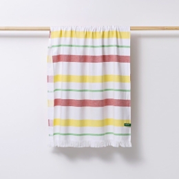 Πετσέτα Θαλάσσης - Παρεό Adda Pink-Green Benetton Θαλάσσης 80x165cm 100% Βαμβάκι
