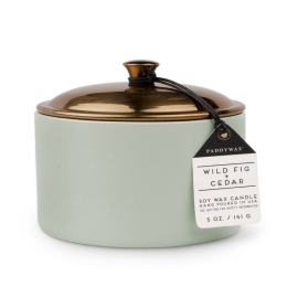 Κερί Σόγιας Αρωματικό Hygge Wild Fig And Cedar 141gr Σε Κεραμικό Δοχείο Με Καπάκι Paddywax Κερί Σόγιας