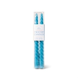 Κεριά Δείπνου Twisted (Σετ 2τμχ) 25,4cm Cyan Paddywax Κερί Σόγιας