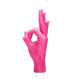 Κερί Χειρονομίας OK 350gr 21x8x8cm Pink Candle Hand Παραφίνη