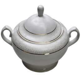 Σουπιέρα Πορσελάνινη Με Καπάκι PR14141114 3000cc White-Gold Oriana Ferelli® Πορσελάνη