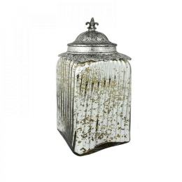 Βάζο Αποθήκευσης GW00074608 11x11x24cm Multi Oriana Ferelli® Μέταλλο,Γυαλί
