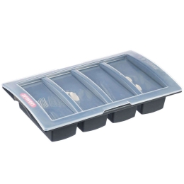 Κουταλοθήκη Με Καπάκι AR00009863 53x32,5x10cm Black-Clear Araven Πολυπροπυλένιο