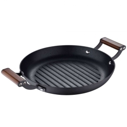 Τηγάνι Γκριλιέρα Αντικολλητική Odin BGMP003820 Φ28x5cm Black-Brown Bergner 28cm Μαντέμι