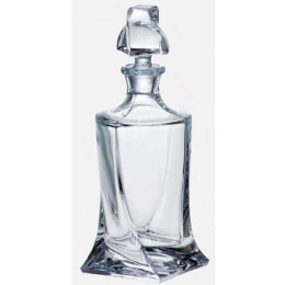 Καράφα Ουίσκι Quadro CTB00302300 850ml Κρυστάλλινη Clear Βοημίας Κρύσταλλο