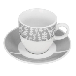 Φλυτζάνια Καφέ (Σετ 6Τμχ) BBMF1107123 90ml Grey-White Max Home Πορσελάνη