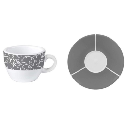 Φλυτζάνια Καφέ (Σετ 6Τμχ) BBMF1107124 90ml Grey-White Max Home Πορσελάνη
