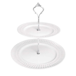 Ορντερβιέρα Διώροφη Diamante PRPW430011 27/20cm White Oriana Ferelli® Πορσελάνη