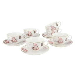 Φλυτζάνι Τσαγιού Romantic Touch (Σετ 6Τμχ) LX08779622 220ml Multi Oriana Ferelli® Πορσελάνη