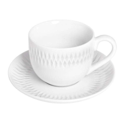 Φλυτζάνι Τσαγιού Diamante (Σετ 6Τμχ) PRPW430014 200ml White Oriana Ferelli® Πορσελάνη