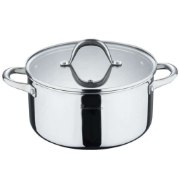 Κατσαρόλα Hi-Tech BGMP001624 Φ20x10cm Inox Bergner 20cm Ατσάλι, Αλουμίνιο