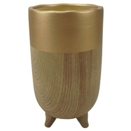 Βάζο LJT327527G 27cm Gold-Natural Oriana Ferelli® Κεραμικό