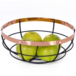 Φρουτιέρα 800377 Φ26x10,5cm Μεταλλική Black-Pink Gold Ankor Μέταλλο