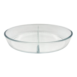 Πυρίμαχο Σκεύος Οβάλ Με Χώρισμα 781126 35x24,5x6,5cm3Lt Γυάλινο Clear Ankor Γυαλί