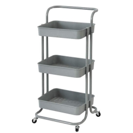 Μανάβης Τρόλεϊ Με Λαβή 815487 43x36x89cm Grey Ankor Μέταλλο,Πλαστικό