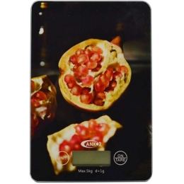 Ζυγαριά Κουζίνας Ψηφιακή Ρόδι 818457 5kg 15x21,5x1,6cm Multi Ankor Γυαλί
