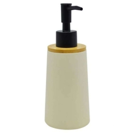Δοχείο Κρεμοσάπουνου 817436 7,4x7,4x18,2cm Beige-Natural Ankor Bamboo-Πολυέστερ
