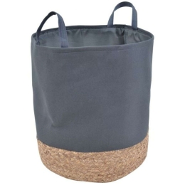 Καλάθι Αποθήκευσης 813520 38x42cm Grey-Natural Ankor Ύφασμα,Ψάθα