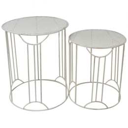 Τραπεζάκια Βοηθητικά (Σετ 2Τμχ) Antique 814312 48x57/42x48cm Beige Ankor