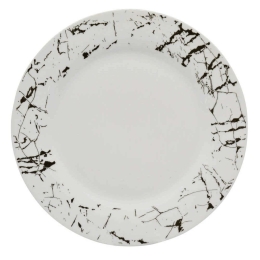 Πιάτο Ρηχό Πορσελάνινο R8059-095 Φ24cm White-Black Ankor Πορσελάνη