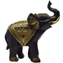 Διακοσμητικό Ελεφαντάκι 815104 14x6x15cm Black-Gold Ankor Πολυέστερ