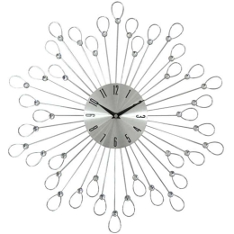 Ρολόι Τοίχου 811311 49x49x4cm Silver-Clear Ankor Κρύσταλλο,Μέταλλο