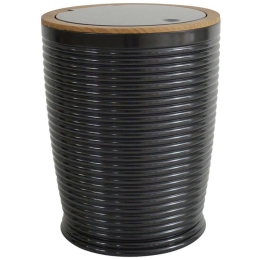 Κάδος Απορριμμάτων Ριγέ 823185 5lt Black-Natural Ankor Πλαστικό