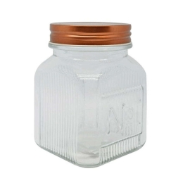 Βάζο Αποθήκευσης 817528 700ml Rose Gold-Clear Ankor Μέταλλο,Γυαλί