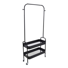 Κρεμάστρα Τροχήλατη Με 2 Ράφια 817580 67x30x159cm Black Ankor