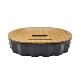 Σαπουνοθήκη 822997 12,5x9x2,9cm Black-Natural Ankor Πλαστικό