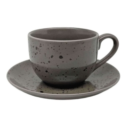 Φλιτζάνι Καφέ Με Πιατάκι Premium 8255-05 90ml Grey Ankor Πορσελάνη