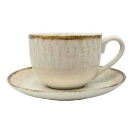 Φλιτζάνι Καφέ Με Πιατάκι Premium Desert 8256-05 90ml Beige Ankor Πορσελάνη