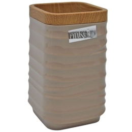 Ποτηροθήκη Luna 830282 7x7x12cm Beige-Natural Ankor Πλαστικό