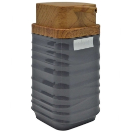 Δοχείο Κρεμοσάπουνου Luna 830121 7x7x14,5cm Grey-Natural Ankor Πλαστικό