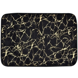 Πατάκι Μπάνιου Marble Effect 826032 50x80cm Black-Gold Ankor 50 X 80 50x80cm PVC