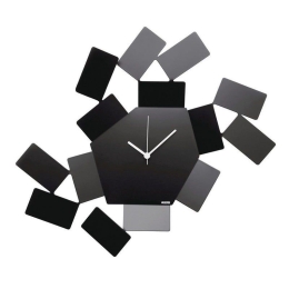 Ρολόι Τοίχου The Scirocco Room MT19 B 46x33,50 Μεταλλικό Black με Δώρο 2 Δαχτυλίδια Πετσέτας Alessi Μέταλλο
