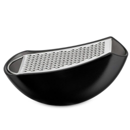 Τρίφτης Τυριού Και Δοχείο Συλλογής Parmenide AARU01 B 15,3x7,5x6,7cm Black-Silver Alessi Ατσάλι,Πλαστικό