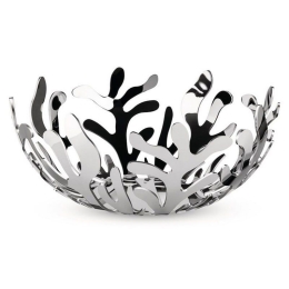 Φρουτιέρα Mediterraneo ESI01/21 Φ21x9,5cm Μεταλλική Silver με Δώρο 2 Δαχτυλίδια Πετσέτας Alessi Μέταλλο