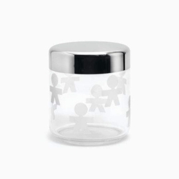 Βάζο Αποθήκευσης Girotondo AKK36 750ml Silver-Clear Alessi Ατσάλι,Γυαλί