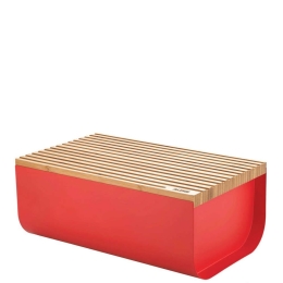 Ψωμιέρα Mattina BG03 R 34x21x14cm Red Alessi Ατσάλι,Bamboo