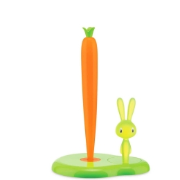 Βάση για Χαρτί Κουζίνας Bunny & Carrot ASG42 GR 20,2x16x34cm Green-Orange Alessi Πλαστικό