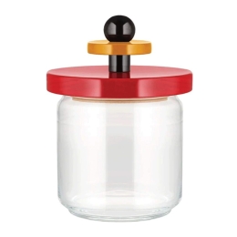 Βάζο Αποθήκευσης ES16/75 750ml 12x17cm Red-Multi Alessi Ξύλο,Γυαλί