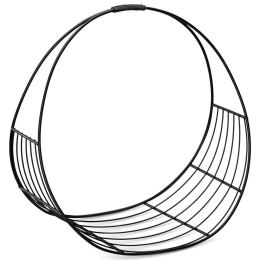 Ξυλιέρα Τζακιού 54651.01 49Χ30,5Χ50,5cm Μεταλλική Black Navaris Μέταλλο