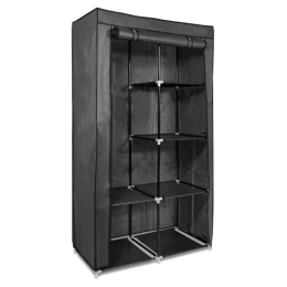 Ντουλάπα Ρούχων Πτυσσόμενη 45294.01 88x170x45cm Black Navaris Δίφυλλη