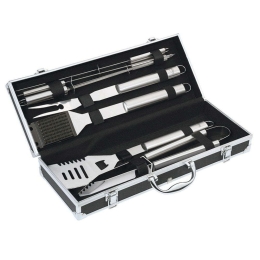 Εργαλεία Bbq Σε Θήκη Αλουμινίου Hoenix (Σετ 8Τμχ) 1069682808 Black-Silver Kuchenprofi Ανοξείδωτο Ατσάλι