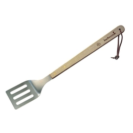 Σπάτουλα Μαγειρικής Τρυπητή 223.0208.055 46cm Natural-Silver Barbecook Ατσάλι,Ξύλο
