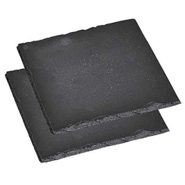 Σουβέρ Stone (Σετ 2Τμχ) 38110 13x13cm Black Kesper Πέτρα